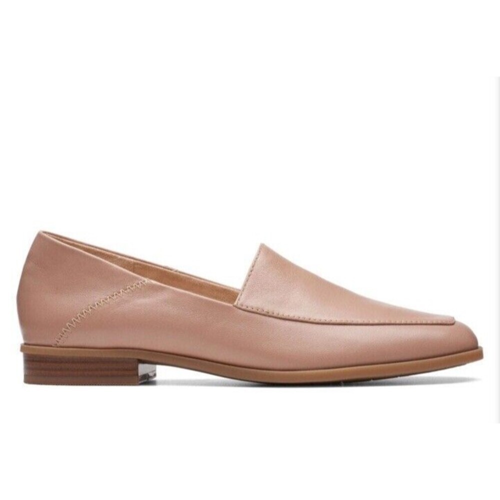 NIB CLARKS Sarafyna Freva Leather Flat Women US Size 11 M Praline Career Office